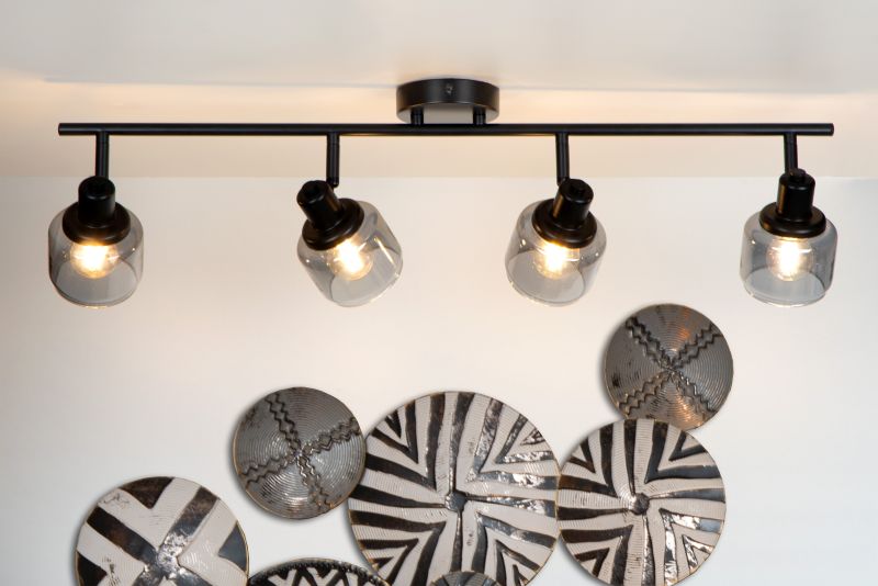 Lucide BJORN - Stropné bodové svietidlo - 4xE14 - Čierne